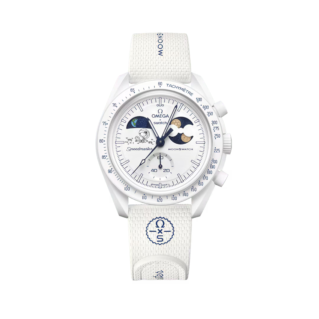Swatch X Omega Bioceramic Moonswatch Mission To Earthphase - Moonshine Gold Snow White